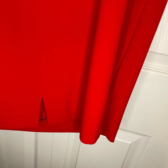 CALVIN KLEIN Red Asymmetric Ruffle Sleeveless Sheath Dress - Picture 8 of 16